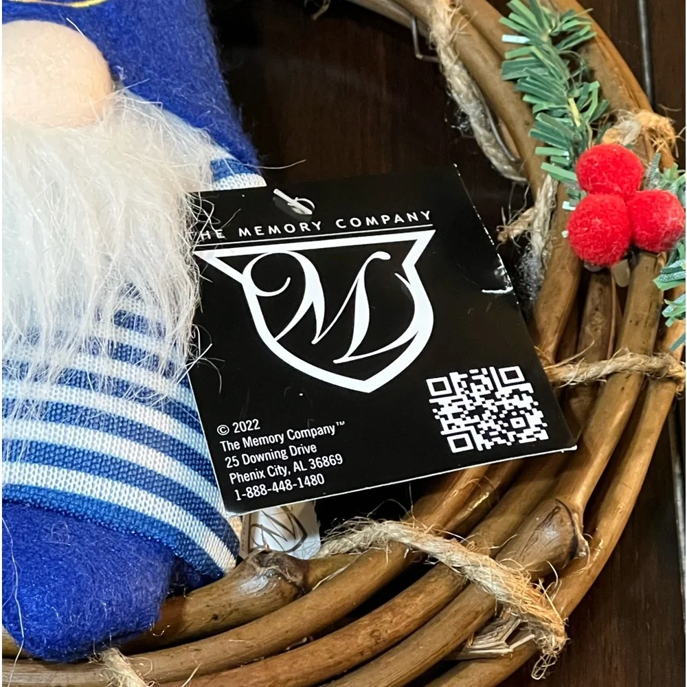 NWT The Memory Company 10” Golden State Warriors GSW NBA Christmas Wreath Gnome